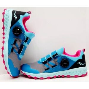 NEW Saucony Peregrine 12 Shield Boa Sneakers Turquoise/Pink